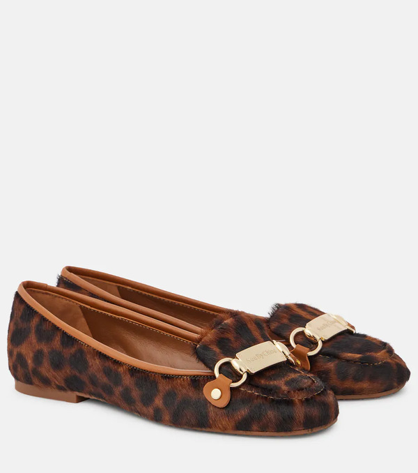  See By Chloe See By Chloã© Signature Calf Hair Ballet Flats 