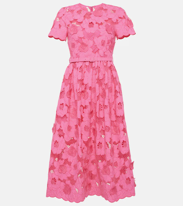  Self-portrait Self-portrait Cotton-blend Lace Midi Dress 