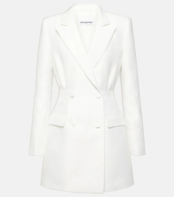  Self-portrait Self-portrait Double-breasted Taffeta Blazer Dress 