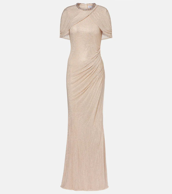  Self-portrait Self-portrait Embellished Caped Maxi Dress 