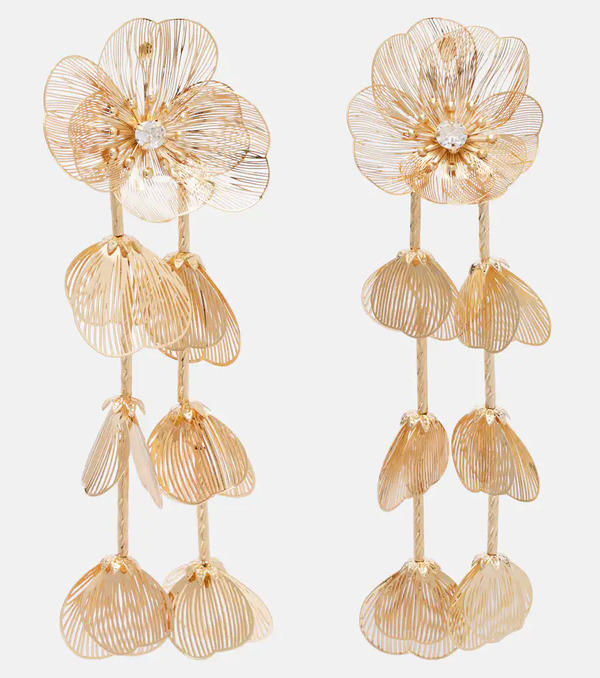  Self-portrait Self-portrait Embellished Floral Drop Earrings 