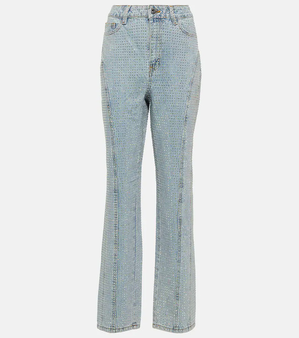  Self-portrait Self-portrait Embellished High-rise Straight Jeans 