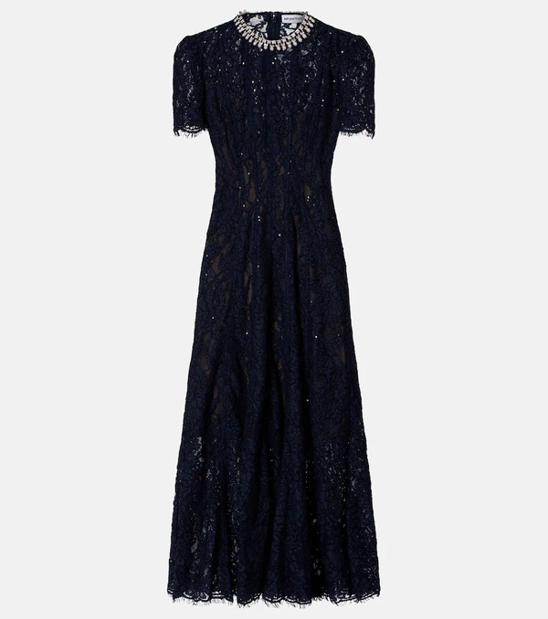  Self-portrait Self-portrait Embellished Lace Midi Dress 