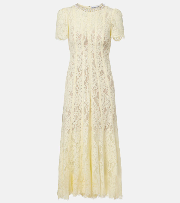  Self-portrait Self-portrait Embellished Lace Midi Dress 