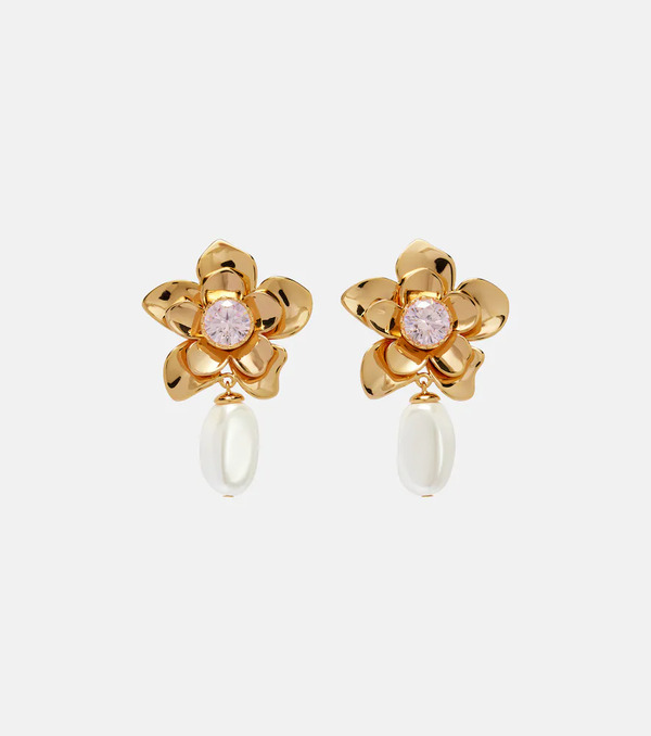  Self-portrait Self-portrait Flower Embellished Drop Earrings 
