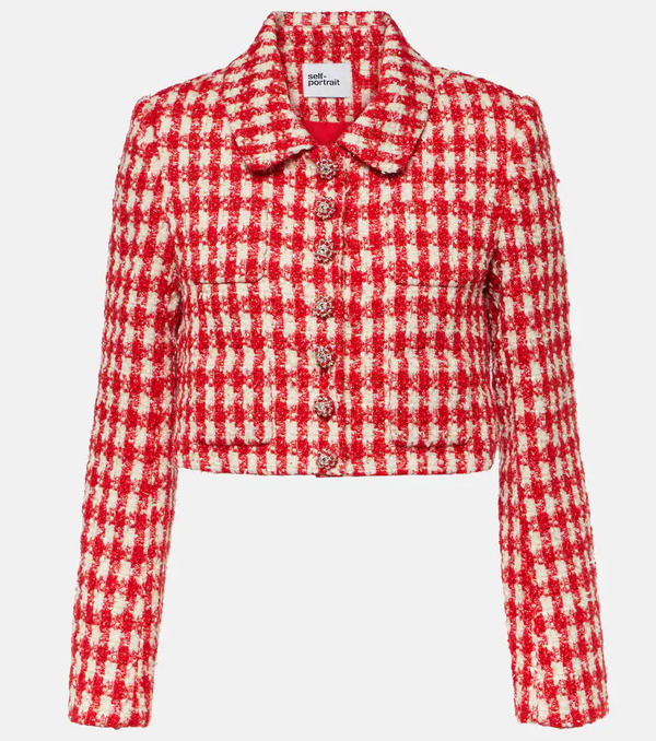 Self-portrait Self-portrait Houndstooth Bouclã© Jacket 