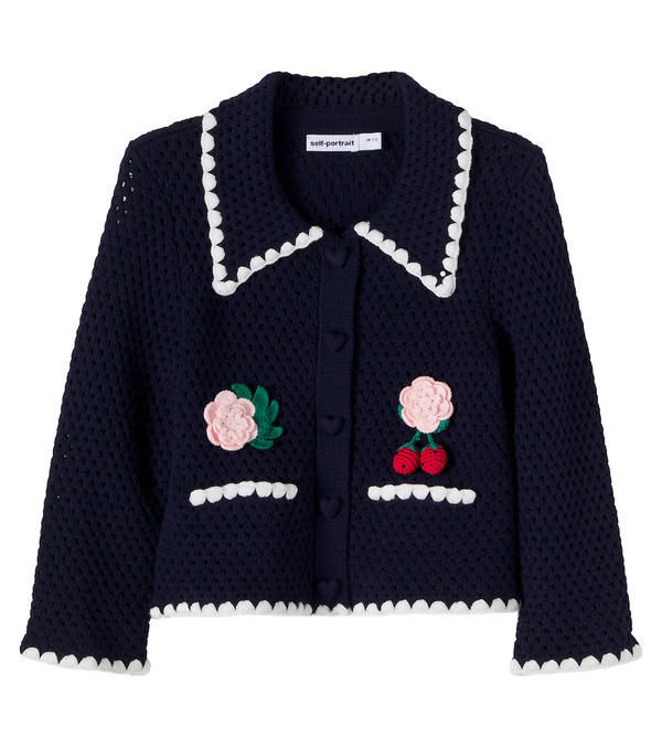  Self-portrait Kids Self-portrait Kids Crochet Cardigan 