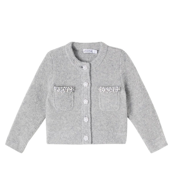  Self-portrait Kids Self-portrait Kids Embellished Cardigan 