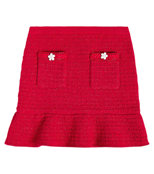  Self-portrait Kids Self-portrait Kids Embellished Peplum Tweed Skirt 