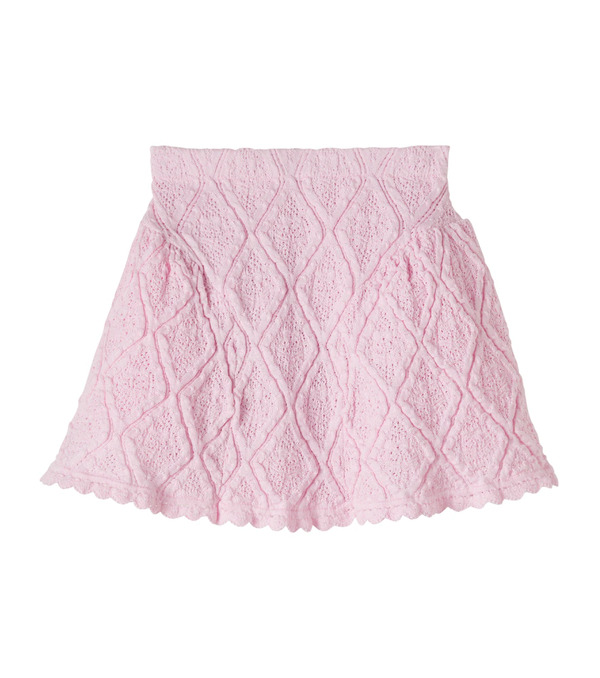  Self-portrait Kids Self-portrait Kids Pointelle Cotton-blend Skirt 