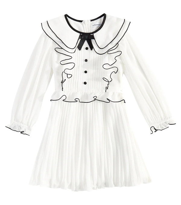  Self-portrait Kids Self-portrait Kids Ruffled Pleated Chiffon Dress 