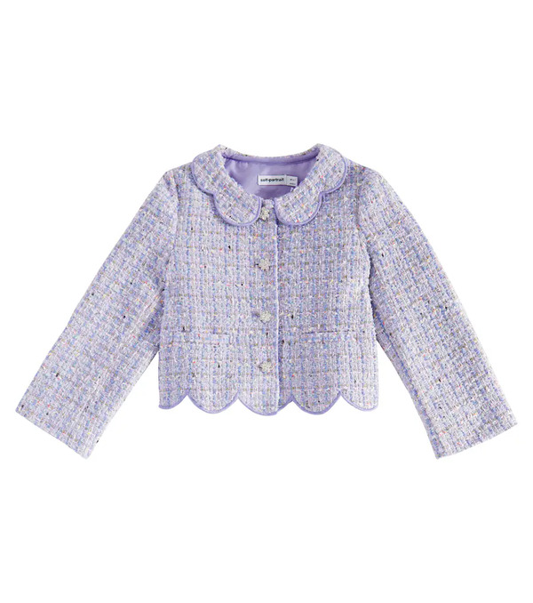  Self-portrait Kids Self-portrait Kids Scalloped Bouclã© Jacket 