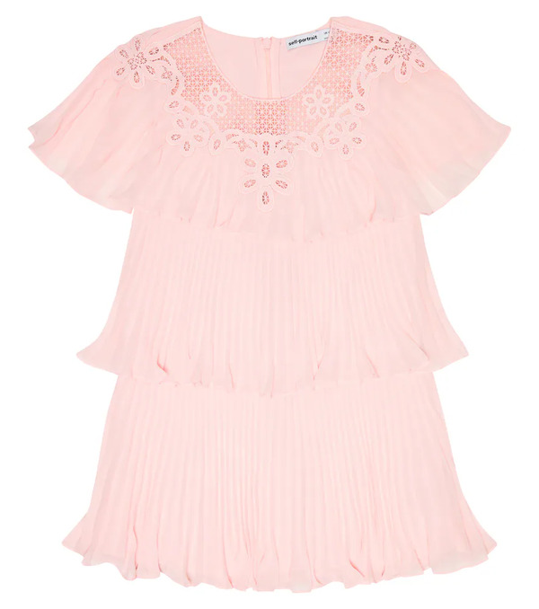  Self-portrait Kids Self-portrait Kids Tiered Chiffon Dress 