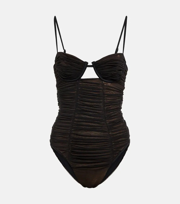  Self-portrait Self-portrait Mesh Ruched Swimsuit 