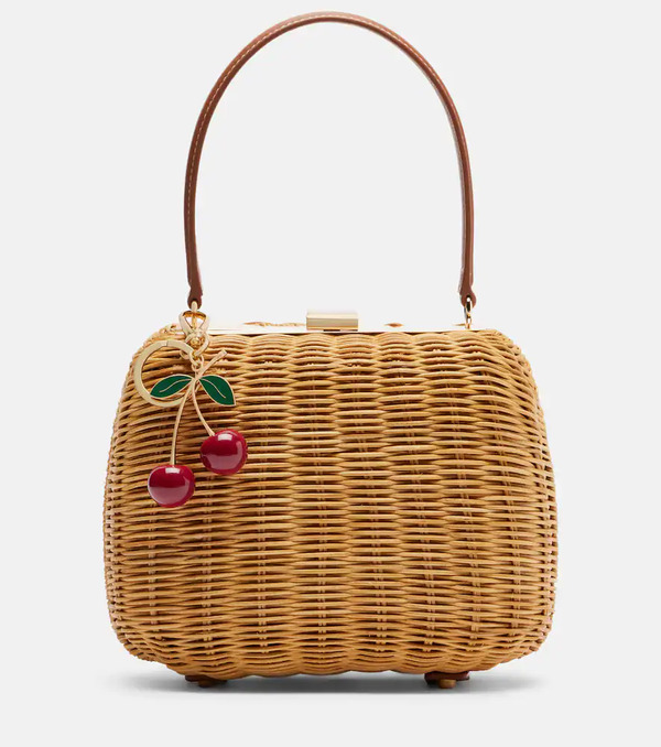  Self-portrait Self-portrait Mini Rattan Top-handle Bag 