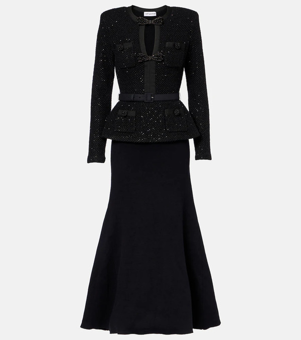  Self-portrait Self-portrait Sequined Peplum Midi Dress 