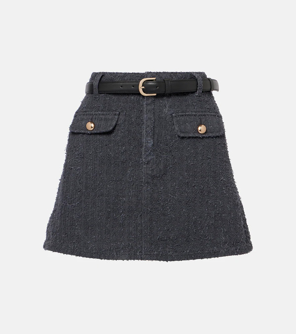  Self-portrait Self-portrait Textured Denim Miniskirt 
