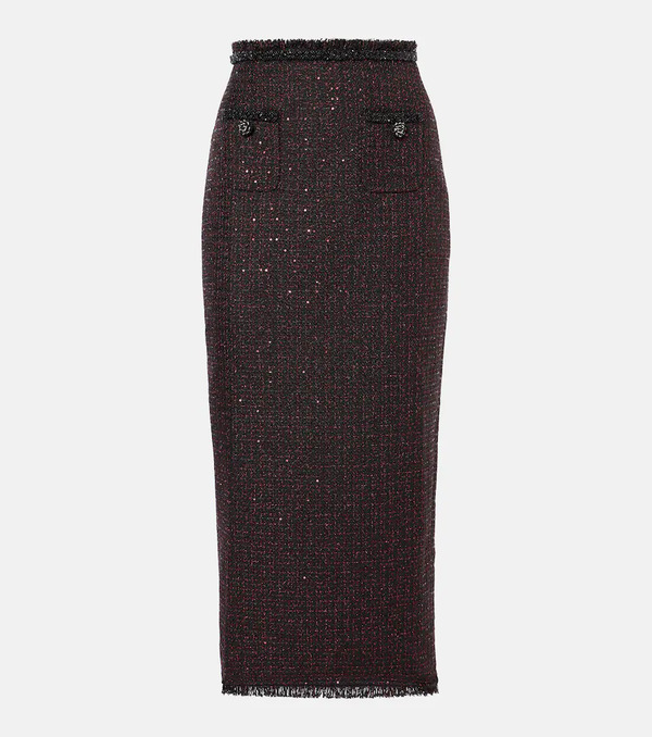  Self-portrait Self-portrait Tweed Maxi Skirt 