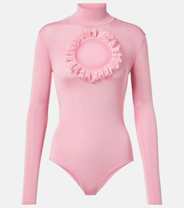 Self-portrait Self-portrait X Christopher Kane Cutout Lace-trimmed Bodysuit 