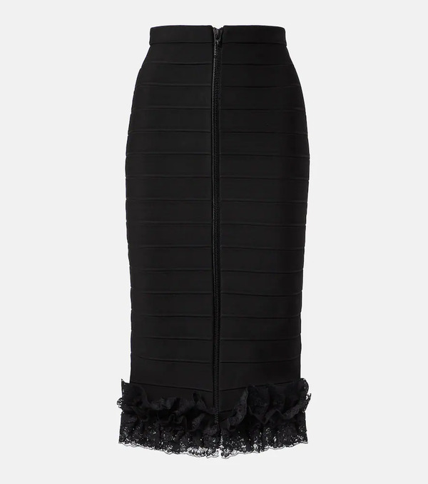  Self-portrait Self-portrait X Christopher Kane Lace-trimmed Midi Skirt 