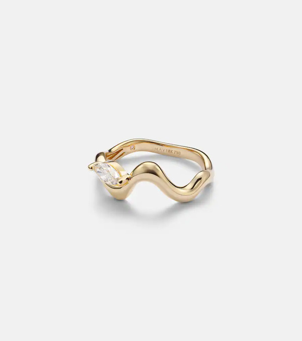  Shay Jewelry Shay Jewelry Wave 18kt Gold Ring With Diamond 
