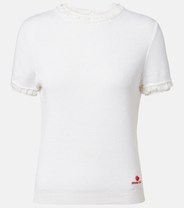  Shushu/tong Shushu/tong Lace-trimmed Linen Top 