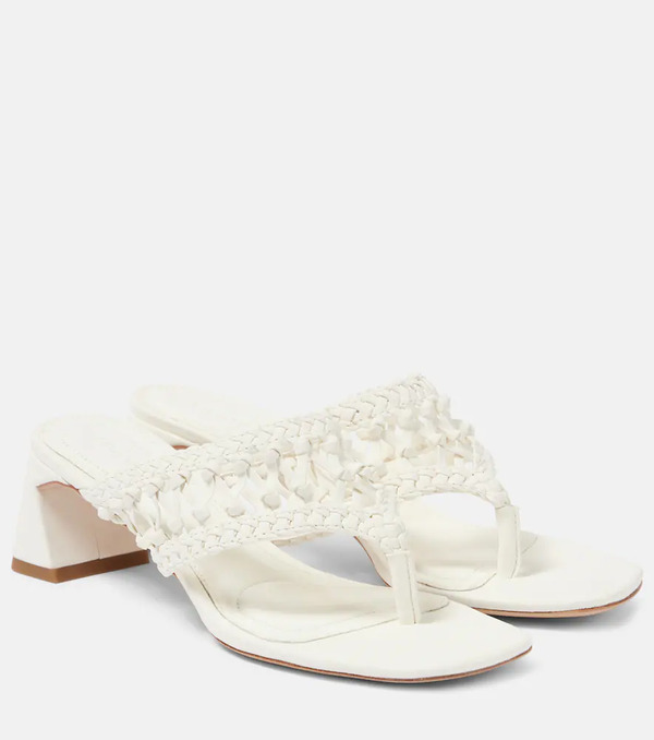  Simkhai Simkhai Alia Woven Leather Platform Thong Sandals 