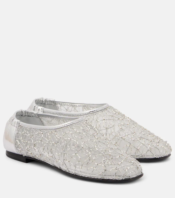  Simkhai Simkhai Eden Metallic Lace Ballet Flats 