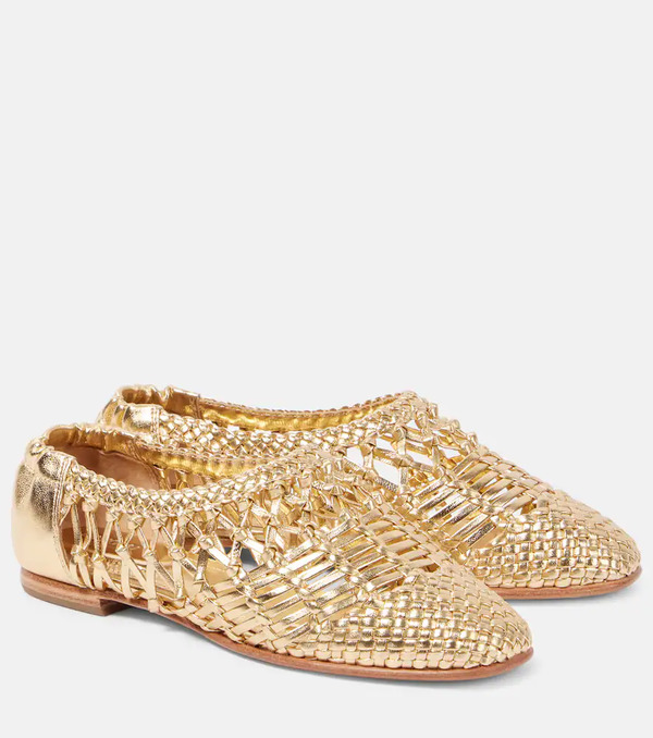  Simkhai Simkhai Eden Metallic Leather Ballet Flats 