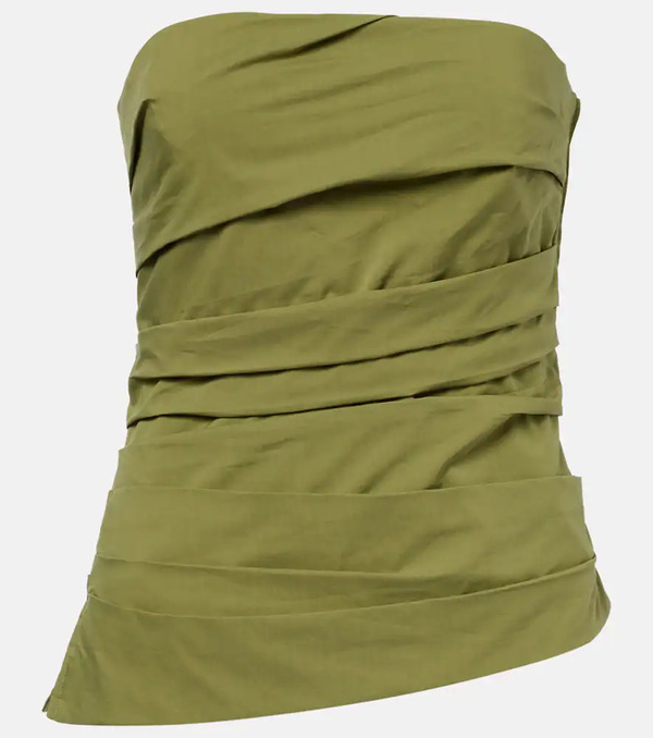  Simkhai Simkhai Emerson Ruched Cotton-blend Tube Top 