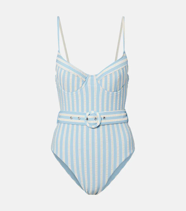  Simkhai Simkhai Noa Belted Striped Swimsuit 