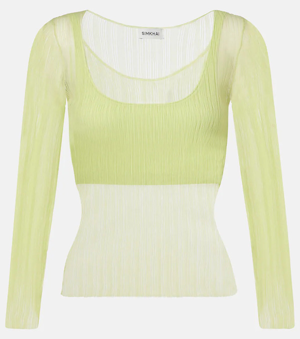  Simkhai Simkhai Sheer Jersey Top 