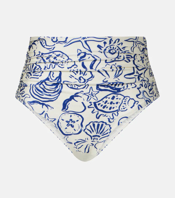  Simkhai Simkhai Teya Ruched Printed Bikini Bottoms 