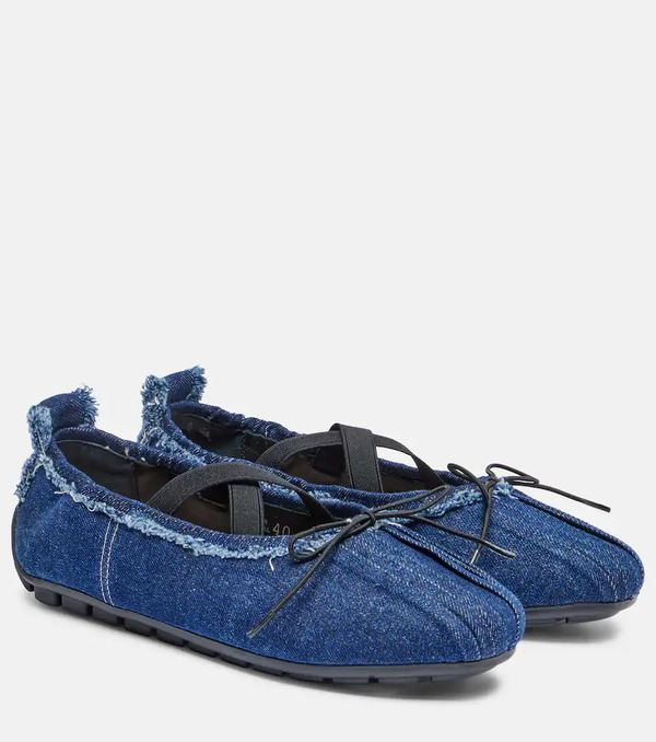  Simone Rocha Simone Rocha Ballerina Grip Denim Ballet Flats 