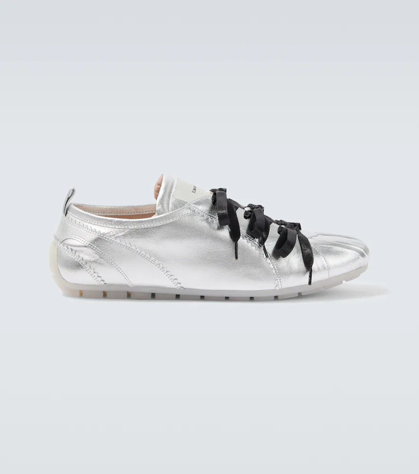  Simone Rocha Simone Rocha Ballerina Grip Metallic Leather Sneakers 