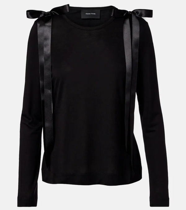  Simone Rocha Simone Rocha Bow-detail Jersey Top 
