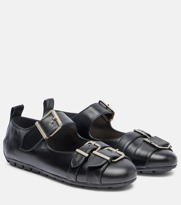  Simone Rocha Simone Rocha Buckle Ballerina Leather Ballet Flats 