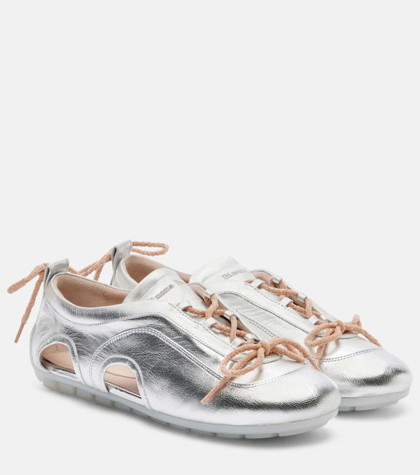  Simone Rocha Simone Rocha Cutout Metallic Leather Sneakers 