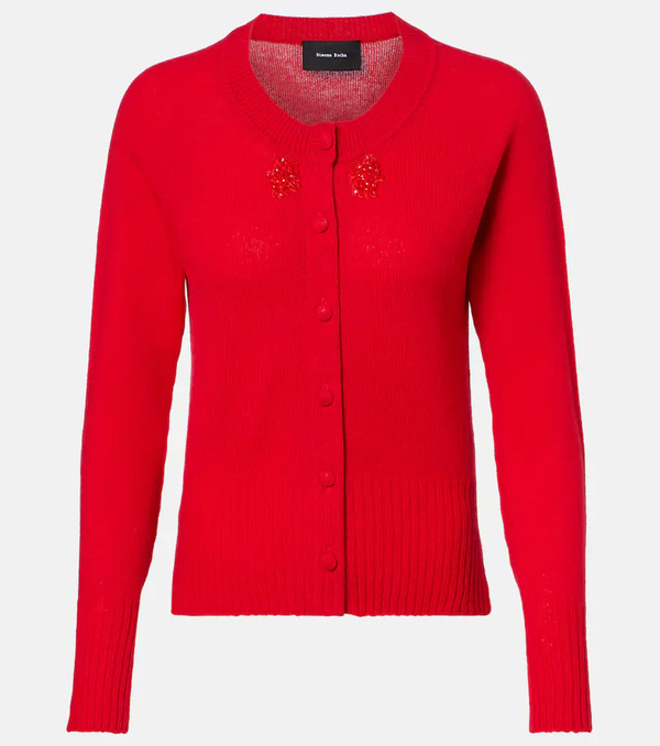  Simone Rocha Simone Rocha Embellished Cashmere Cardigan 