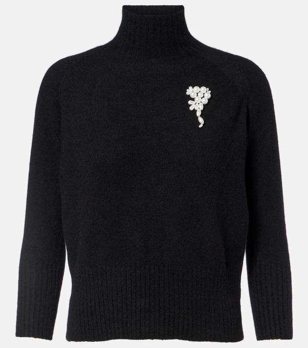  Simone Rocha Simone Rocha Embellished Cashmere Turtleneck Sweater 