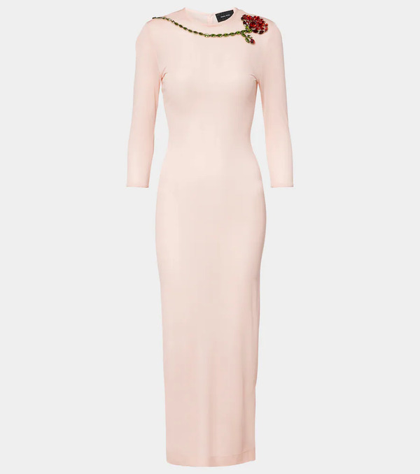  Simone Rocha Simone Rocha Embellished Mesh Midi Dress 