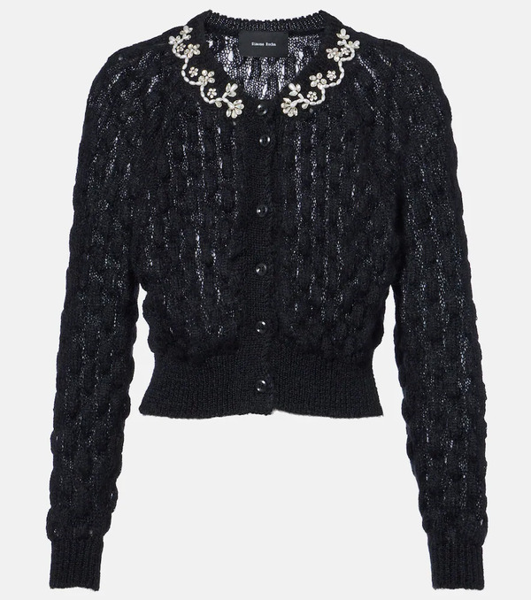  Simone Rocha Simone Rocha Embellished Mohair-blend Cardigan 