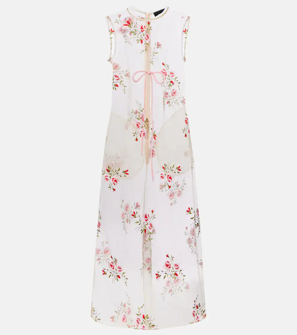  Simone Rocha Simone Rocha Embroidered Sheer Organza Midi Dress 