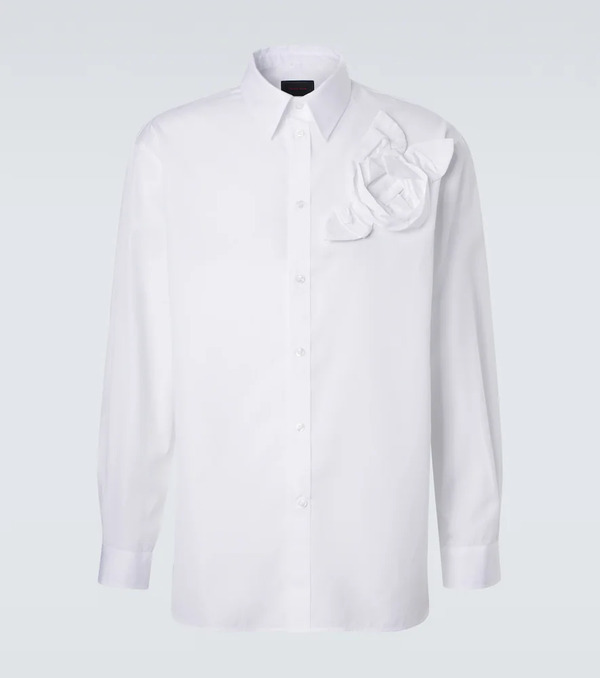  Simone Rocha Simone Rocha Floral-appliquã© Cotton Poplin Shirt 