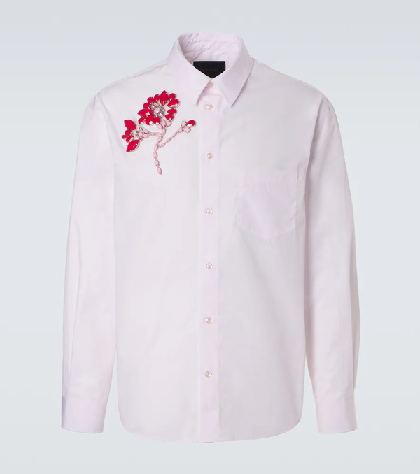  Simone Rocha Simone Rocha Floral-appliquã© Cotton Poplin Shirt 