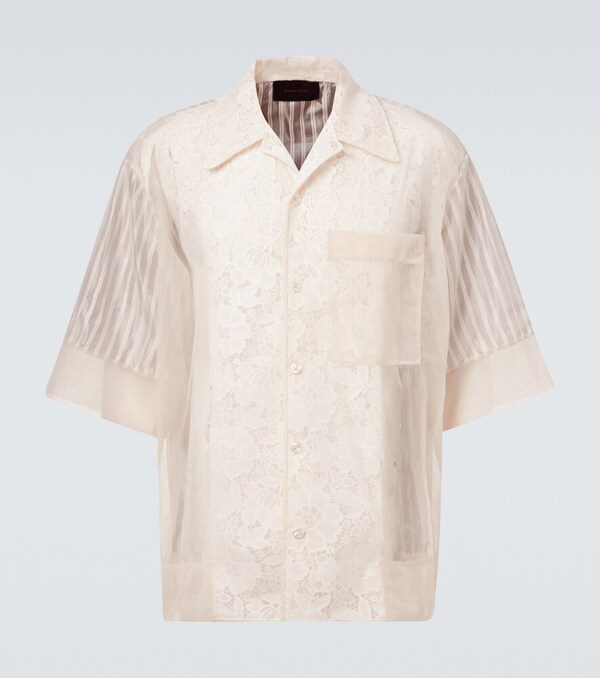  Simone Rocha Simone Rocha Patchwork Lace Bowling Shirt 