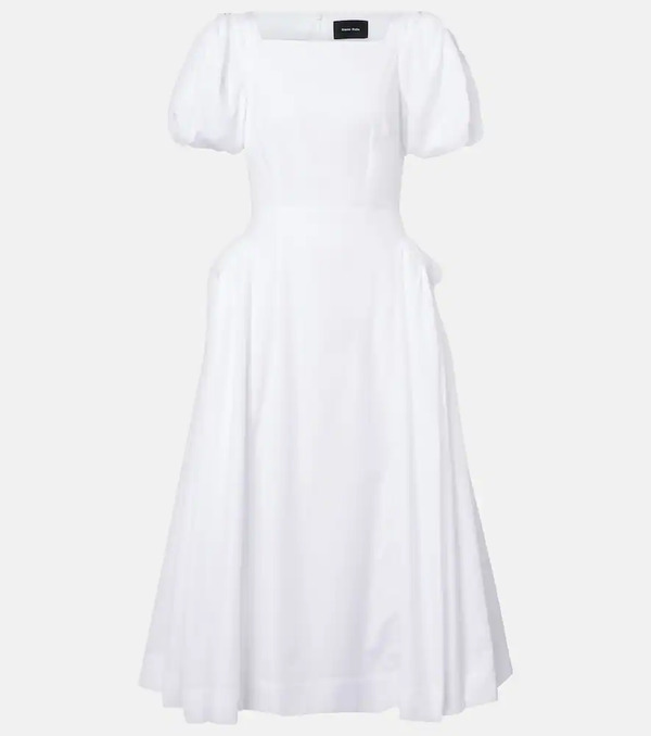  Simone Rocha Simone Rocha Puff-sleeve Cotton Poplin Midi Dress 