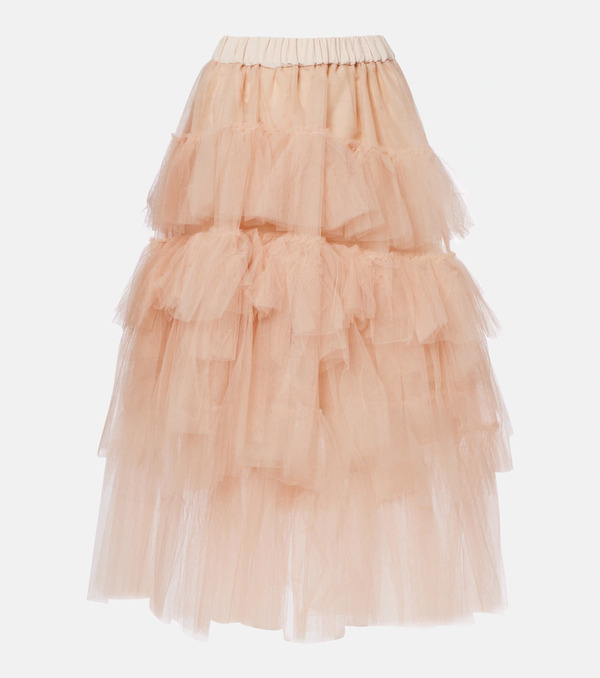  Simone Rocha Simone Rocha Ruffled Tulle Midi Skirt 