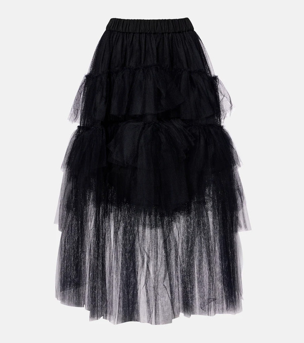  Simone Rocha Simone Rocha Ruffled Tulle Midi Skirt 