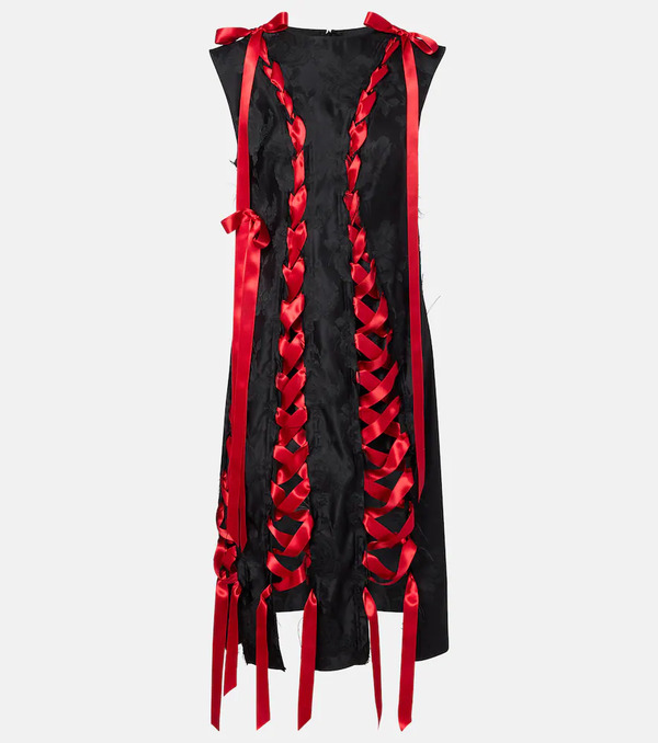  Simone Rocha Simone Rocha Satin-trimmed Brocade Midi Dress 
